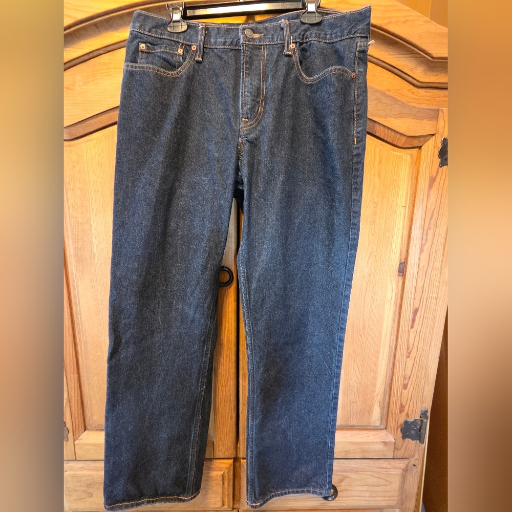 Old Navy Regular Standard Jeans Mens 36x32 W36 L32 Blue Denim Dark Wash Pants